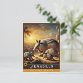 Armadillo | Carte postale Famille Vintage Animal (Debout devant)