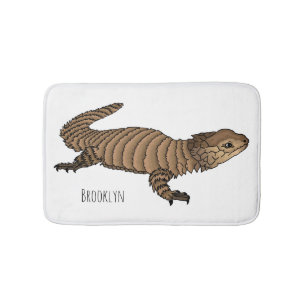 Armadillo girdled lizard cartoon illustratie badmat