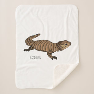 Armadillo girdled lizard cartoon illustratie sherpa deken