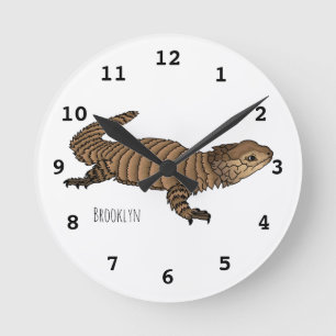 Armadillo girdled lizard cartoon ronde klok