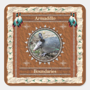 Armadillo Grens Energie Vierkante Sticker