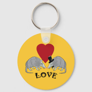 Armadillo Heart Love  Yellow Sleutelhanger