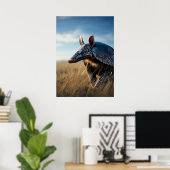 Armadillo in de gouden savanne poster (Thuiskantoor)