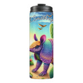 Armadillo in een cactus tuin thermosbeker (Voorkant)