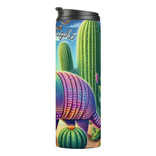 Armadillo in een cactus tuin thermosbeker (Geroteerd rechts)
