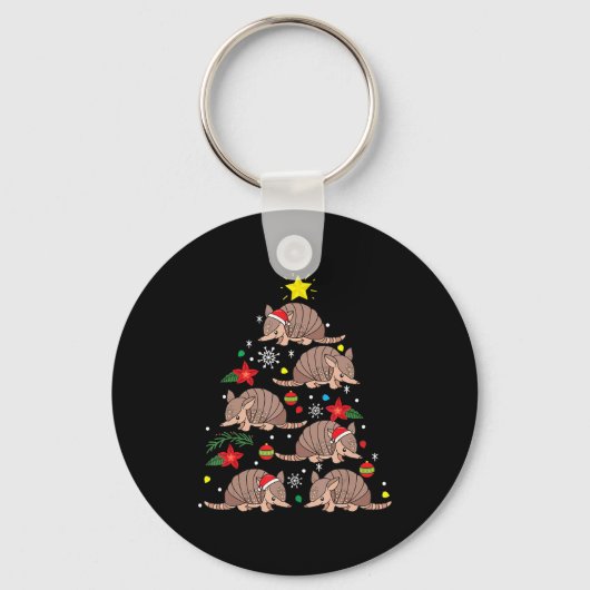 Armadillo kerstboomsierboom Funny Zookeeper Sleutelhanger (Voorkant)