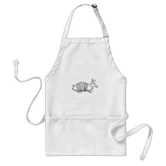 Armadillo maakt leuke unieke inktlijntekening leuk standaard schort
