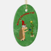 Armadillo Merry kerstversiering Keramisch Ornament (Rechts)