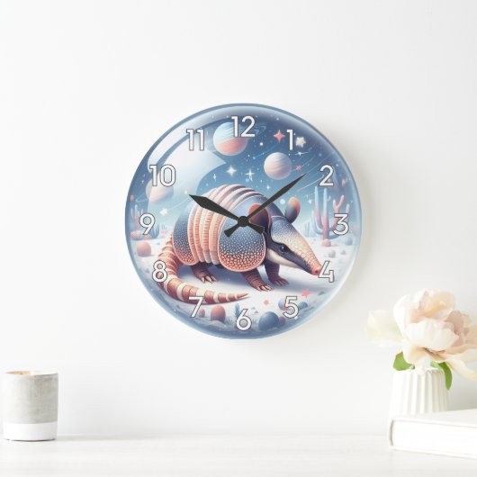 Armadillo met kosmische achtergrond grote klok (Huis)