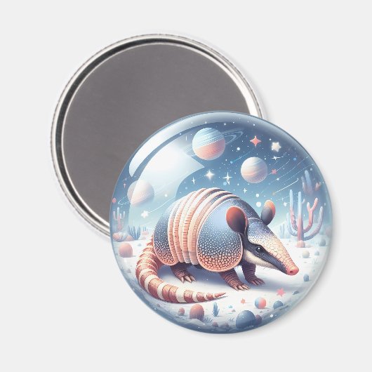 Armadillo met kosmische achtergrond magneet (Voorkant / Achterkant)
