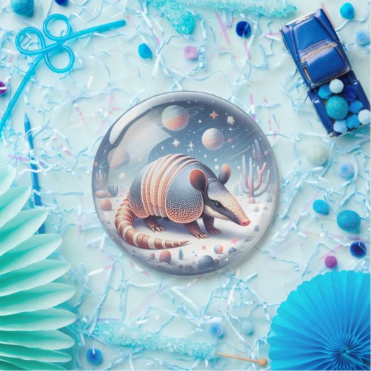 Armadillo met kosmische achtergrond papieren bordje (Feest)