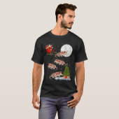 Armadillo Santa Sleigh Flying Funny Magical Christ T-shirt (Voorkant volledig)
