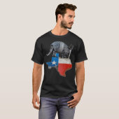 Armadillo Texas Staat Vlag T-shirt (Voorkant volledig)
