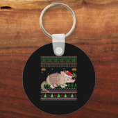 Armadillo Ugly Christmas Sweaters Holiday Santa Cu Sleutelhanger (Voorkant)