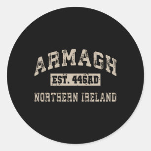 Armagh Noord-Ierland UK Est Year Atletische Distr Ronde Sticker