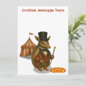 Armand, armadillo-circusdirecteur kaart (Staand voorkant)