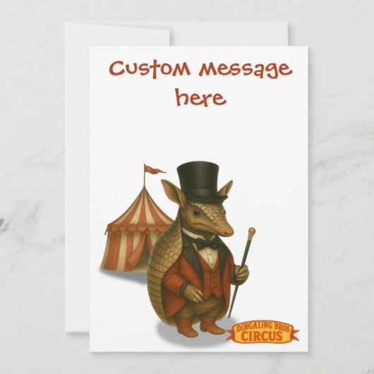 Armand, armadillo-circusdirecteur kaart (Voorkant)