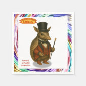 Armand, armadillo-circusdirecteur servet (Voorkant)
