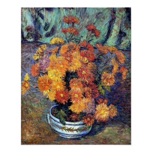 Armand Guillaumin - Vase de chrysanthemes Perfect Poster (Voorkant)