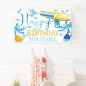 Arme à eau Anniversaire Personnalisé Bannière (En situation)