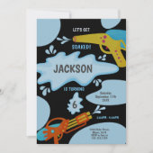 Arme à eau noire et bleue Invitation Anniversaire (Devant)