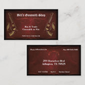 Arme à feu de revolver et carte de visite en cuir (Devant / Derrière)