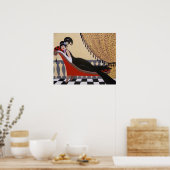 ARME DECO LADY OP EEN LOUNGE POSTER (Keuken)
