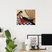 ARME DECO LADY OP EEN LOUNGE POSTER (Thuiskantoor)