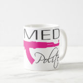 Armé et poli, blanc tasse blanche classique de 11 (Devant droit)