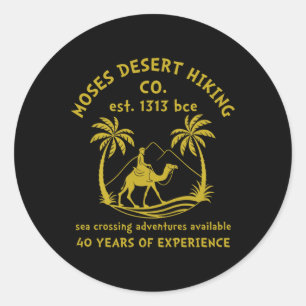 Arme grappige Moses wandelt 40 jaar in de woestijn Ronde Sticker