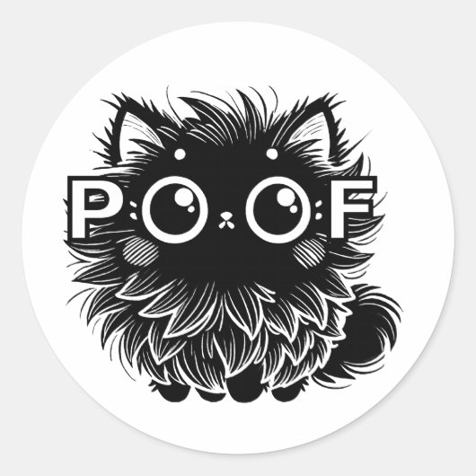 arme kat ronde sticker (Voorkant)