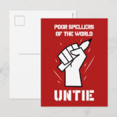 Arme pellers van de wereld Untie Briefkaart (Voorkant / Achterkant)