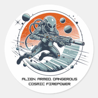 Armed Alien Dangerous Ronde Sticker