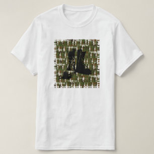 Armed Forces Camouflage Pistool Military Boot Camp T-shirt