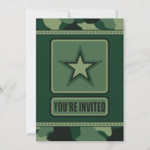 Armée, Anniversaire de Camo, 5x7 Invitation (Dos)