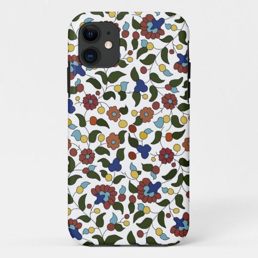 Armeens bloempatroon - Blauw & wit Case-Mate iPhone Case (Achterkant)