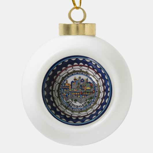 Armeens Jerusalem Keramische Bal Ornament (Voorkant)