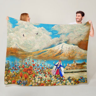 Armeense Bloemenmeisje Fleece Blanket