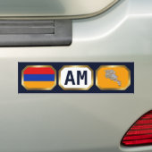 Armeense Bumpersticker van de vlaggenkaartcode (Op auto)