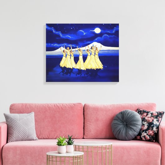 Armeense dansersdraden — versleten canvas afdrukke (Insitu (Woonkamer))