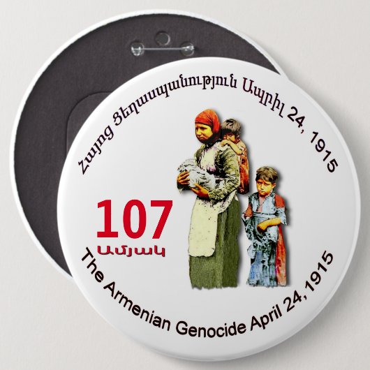 Armeense genocide 107 Button (Voorkant /achterkant)