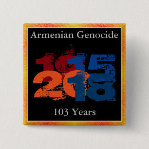 Armeense Genocide Knop Vierkante Button 5,1 Cm