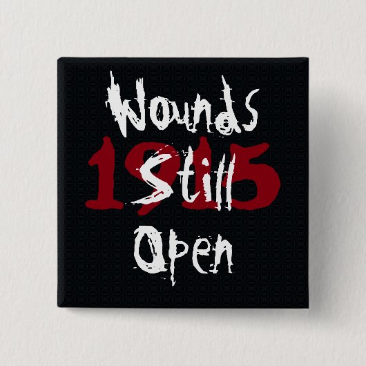 Armeense Genocide Speld Vierkante Button 5,1 Cm (Voorkant)