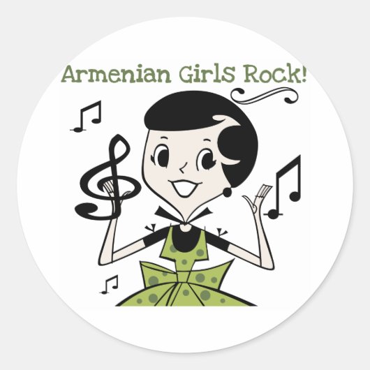 Armeense meisjes rock ronde sticker (Voorkant)