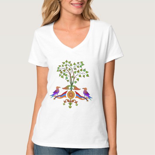 Armeense ornamental Alphabet Tree T-shirt (Voorkant)