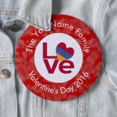 Armeense rode letters LOVE Flag gepersonaliseerd Ronde Button 6,0 Cm (In situ)