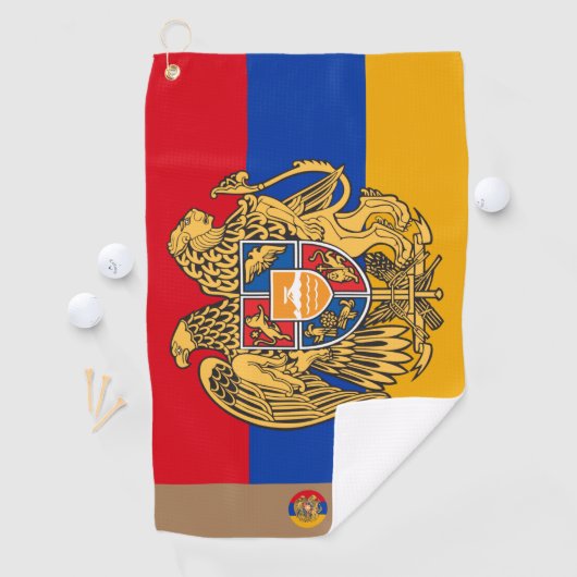 Armeense vlag & Armenië, monogrammen Golfhanddoek (Insitu)