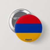 Armeense vlag charmerende patriottische vlag ronde button 5,7 cm (Voorkant /achterkant)