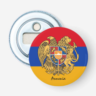 Armeense vlag, Emblem & Armenië partij/sport drink Button Flesopener