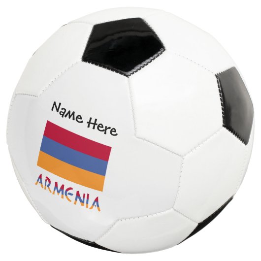 Armeense vlag en Armeense vlag met Jouw naam Voetb Voetbal (Drie kwart)